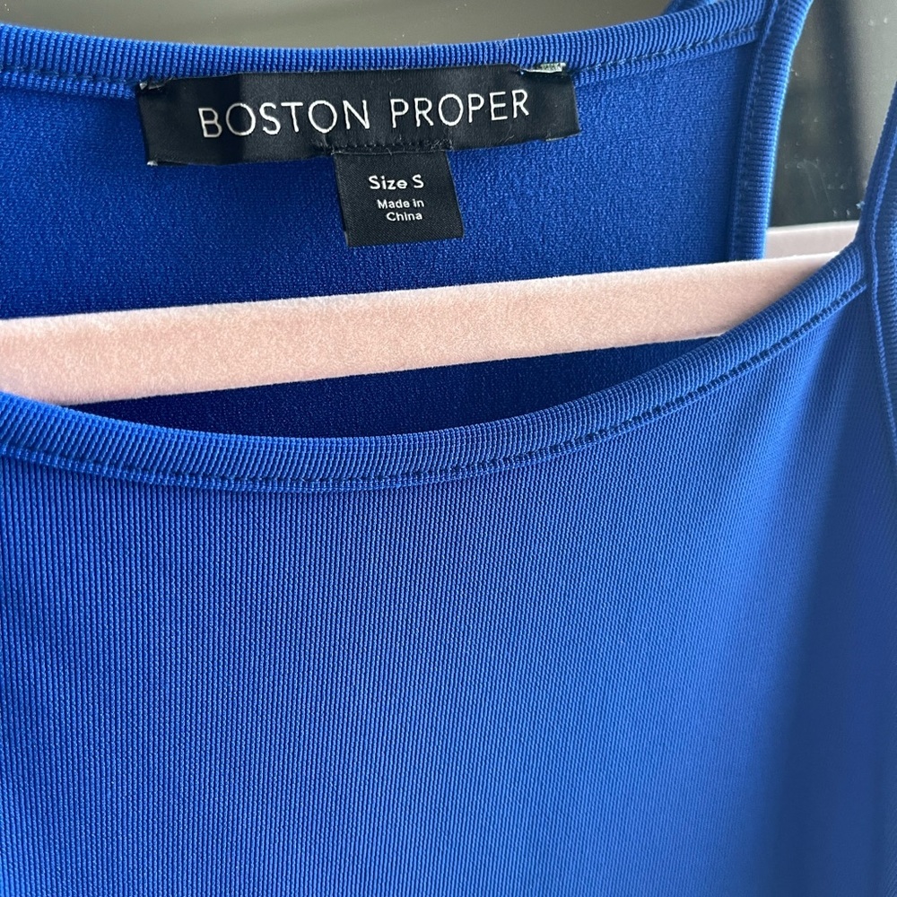 Boston Proper Blue Sleeveless High Neck Short Dress - Picture 2 of 9